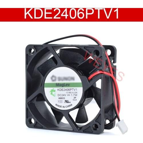 Genuine new KDE2406PTV1 DC24V 1.7W 60X60X25MM 2-wire cooling fan
