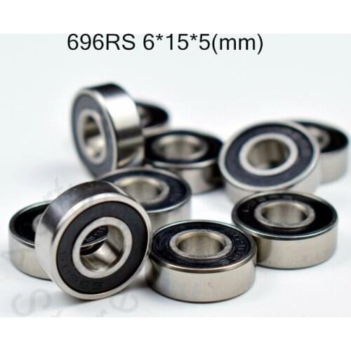 696RS 6*15*5(mm) 10pieces bearing free shipping ABEC-5 bearings 10pcs rubber Sealed Bearing 696 696RS chrome steel bearing