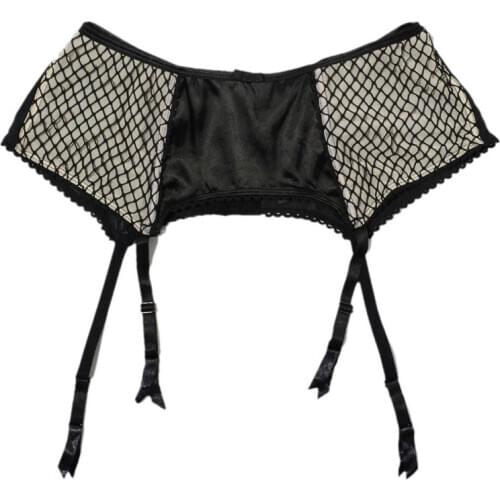 Women Garters Female/Womens Sexy Black Mesh Elastic Garter Belts for Stockings, Metal Clips Suspender Belt Sexy Lingeries S201