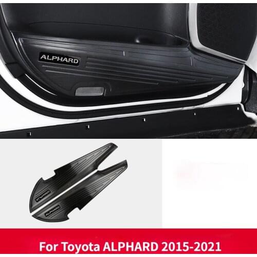 For Toyota ALPHARD Accessories Door Anti-kick Plate, Carbon Fiber Style Anti-kick Sequins Car Interior Decoration Anti Kick Pad