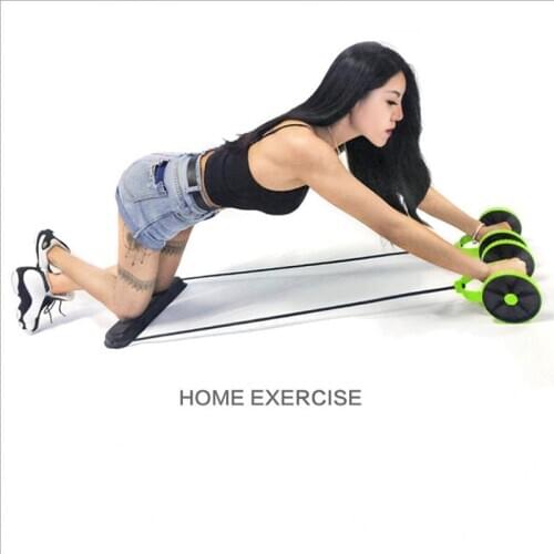 Ab Roller Wheel Abdominal Muscle Trainer Fitness Body Building Arm Waist Exercise Pull Rope Exercise Machine