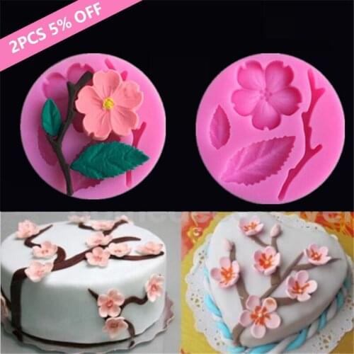 3D Silicone Cake Molds Peach Blossom Bakeware Cake Decorating Tool Chocolate Candy Baking Dish Pastry Molds For Confectionery