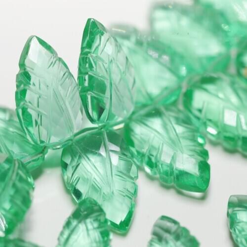 One piece AA loose beads green/purple/yellow carved leaf quartz for DIY jewelry making FPPJ wholesale beads nature