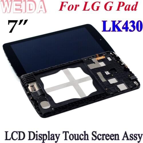 WEIDA LCD Replacement 7" For LG G Pad LK430 V430 VK430 LCD Display Touch Screen Assembly Frame LVK430