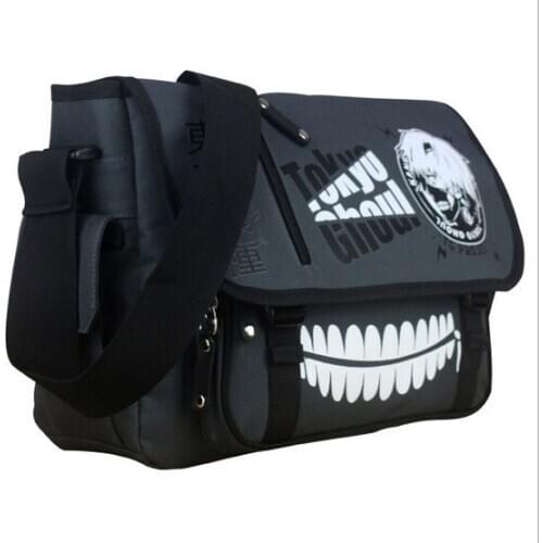 Anime Tokyo Ghoul Oxford Shoulder Bag Printed with Half Face White Hair Kaneki Ken Messenger Bags