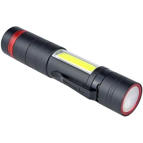 LED Rechargeable Flashlight with COB and Power Bank Function XML-T6 Zoomable Torch for Camping Working Outdoor Activities