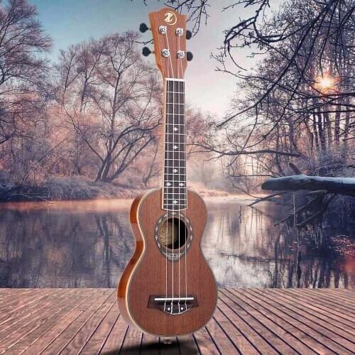 High Quality 21" Ukulele 42mm Slim Design Soprano Ukelele Sapele Body with Mahogany Fingerboard