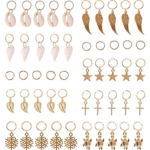 50 Pcs Fashion Hair Accessories Leaf Star Hair Clips For Women Punk Hairclip Charm Jewelry Hair Scrunchies Girls Hair Decoration