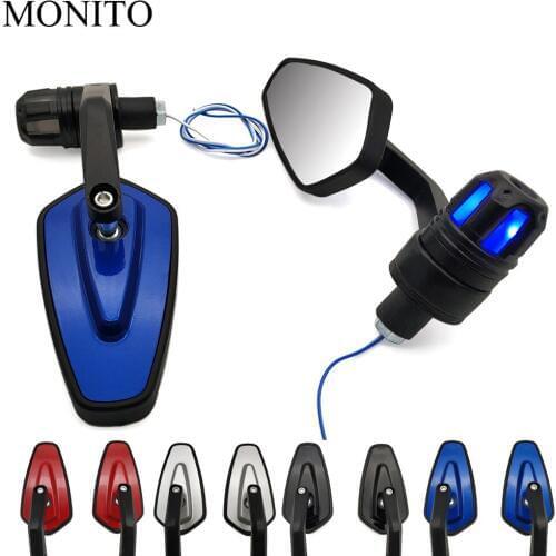 22mm Motorcycle Handle Bar End Mirrors Rear View Side Mirror Turn Signal For YAMAHA fjr1300 fz1 fz600 trx850 fzr400 fazer xjr400