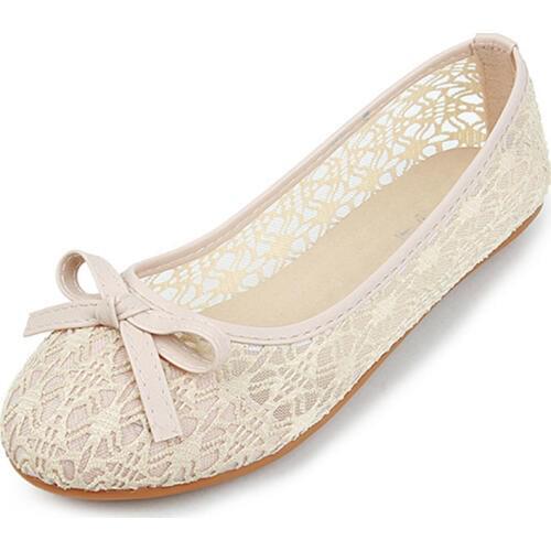 Shoes Women Flats 2018 New Summer Women Ballet Flat Shoes Ladies Cut Out Slip On Butterfly knot Closed Toe Shoes Zapatos Mujer