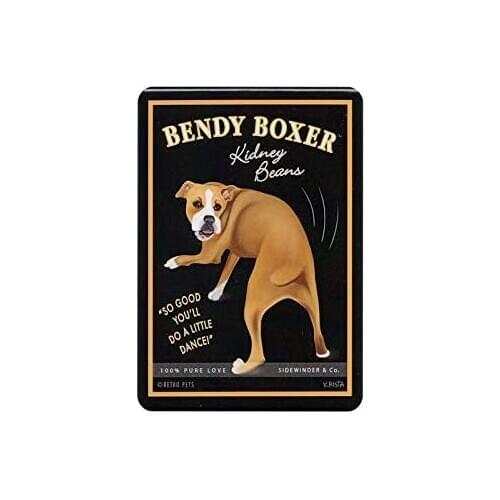 Animal Series Bendy Boxer Metal Tin Sign Home Garage Bar Supplies Lightweight and Interesting Outdoor Decoration 12 X 8 Inch