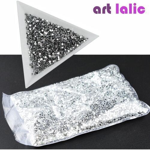 20000pcs 1.5mm New Glitter Crystal Flat Back Rhinestones Non Hot Fix 3D Nail Decorations Acrylic UV Gel Tips Nail Art
