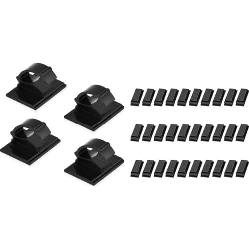 80 Pcs Cable Clips Cable Clamps Black, 30 pcs 46 x 20 x 32mm & 50 pcs 14 x 19mm