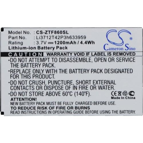 CS 1200mAh battery for Telstra E700 F860 F868 F866, I909 Li3712T42P3h633959