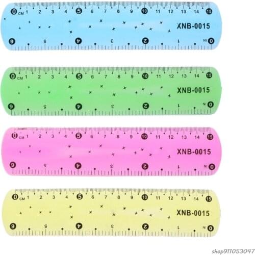 Free Shipping 1PC Soft 15cm Ruler Multicolour Flexible Creative Stationery Rule School Supply Color Random ly2 21 wholesales