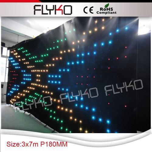 Free shipping 3x7m p18cm easy to install flexible led curtain xxx video SD controller software inside