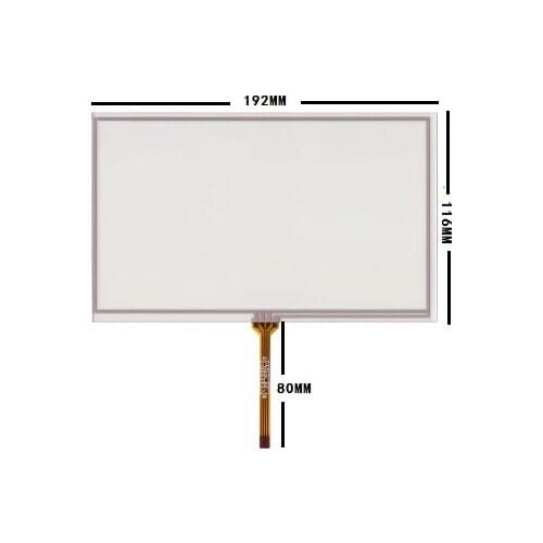 Free shipping New 8 inch 192*116 192*117 car DVD navigation four-wire resistance touch screen 192MM*116MM