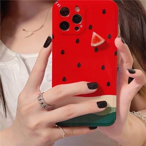 PINZHENG Summer Watermelon Phone Case For iPhone 7 8 7Plus 8Plus Silicone Protective Cover For iPhone X XS XR 11 12 Pro Max Case