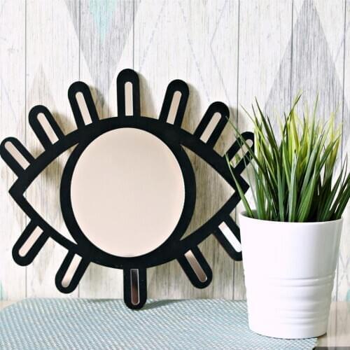 Wall Mirror Decoration Pendant Creative Eye Shaped Makeup Mirror Frame Eye Art Decor For Living Room Bedroom Decoration
