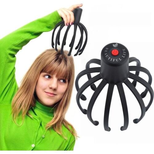 Electric Octopus Claw Scalp Massager Stress Relief Therapeutic Head Scratcher Stress Relief and Hair Stimulation Hands-Free USB