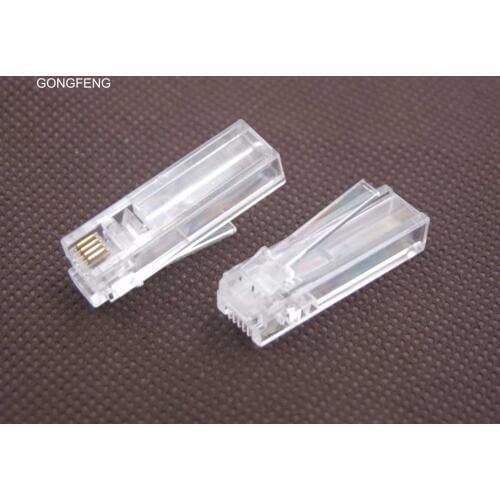 GONGFENG Hot Sale 100PCS NEW Connector Special Extension Type 6P4C Extended RJ11 Phone Crystal Head Special Wholesale to Russia