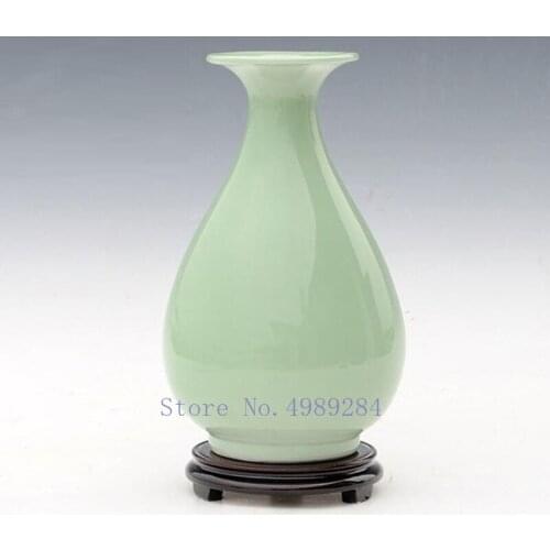Ceramic Vase Handmade Bean Celadon Jade Pot Decor Modern Living Room Porcelain Home Accessories High Quality Ceramic Vases Decor