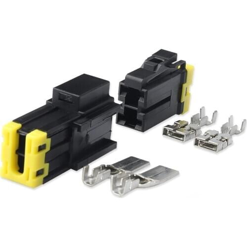 100 sets 7123-4123-30 DJ7021Y-9.5-11/21 9.5mm 2Pin AMP Car Electrical Wire Connectors