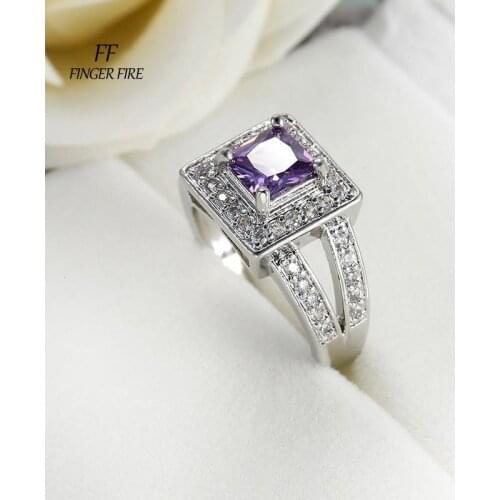 Fashion 925 Silver Purple Diamond Ladies Wedding Wedding Anniversary Gift Ring
