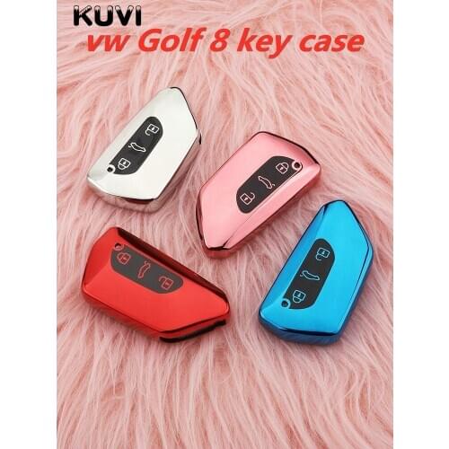 Soft TPU Car Remote Key Case Cover For VW Volkswagen Golf 8 MK8 2020 Skoda Octavia 3 Button Smart Key Protecto Shell Accessories