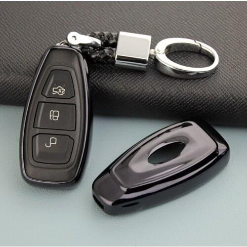 Soft TPU Car Key Protect Case Cover For FORD C-MAX FOCUS RS ST Fiesta Hatch car styling key ring shell cover 2018 keychain