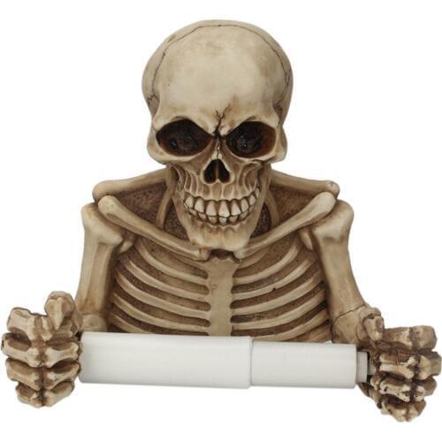 Novelty Skull Shape Tissue Holder Wall Hanging Kitchen Bathroom Toilet Roll Paper Towel Rack Plastic Holder Home Supplies New