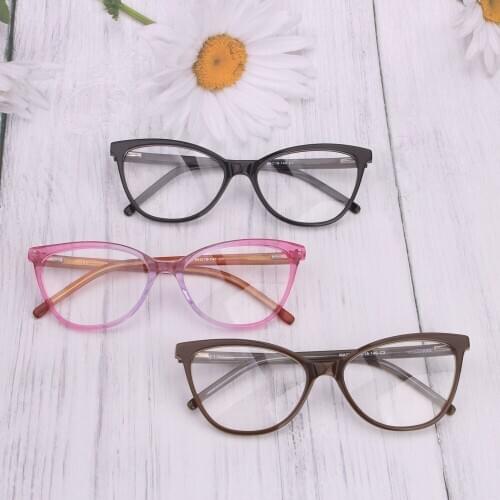 Wholesale promotion cat eyeglasses acetate gafa hot sell women glasses optical frame computer anti blue oculos de grau feminino