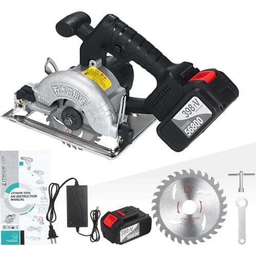 21V Cordless Circular Saw 6500RPM 2x20.0Ah Battery Fast Charger 45 Degree Bevel Cutting with 110mm 30T Blades Circular Saw