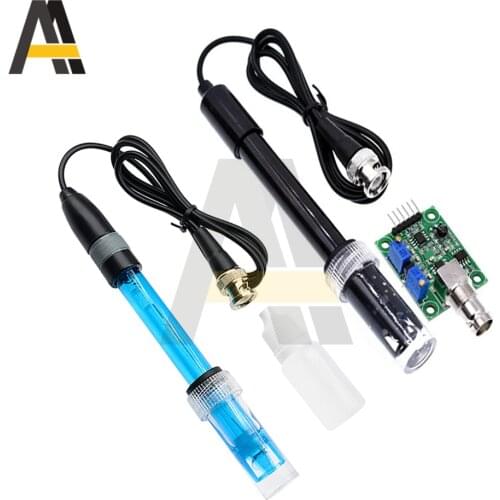 Liquid 0-14PH Value Detection Regulator Sensor Module Monitoring Control Board Meter Tester for Arduino BNC PH Electrode Probe