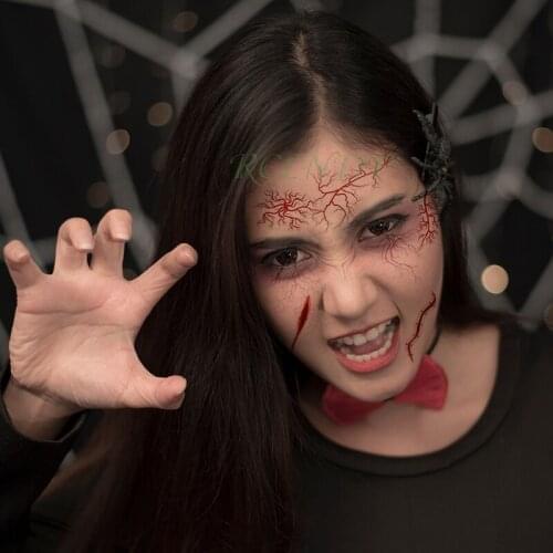 Waterproof Temporary Tattoo Sticker Halloween scars bleed artery body art tatto flash tatoo fake tattoos for girl women men