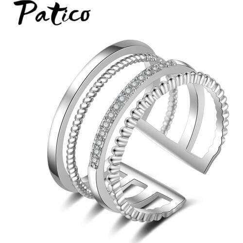 High Quality 925 Sterling Silver Opening Ring Adjustable Size Romantic Anel Bijoux Cubic Zirconia Lover Valentines Gift