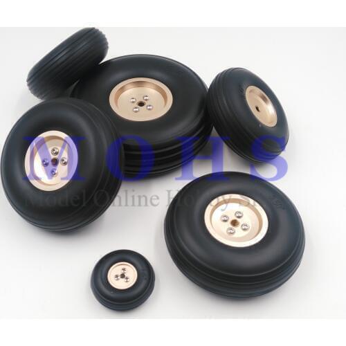 High quality 2pcs/lot 1.5inch ~ 4.5inch aluminum hub wheel high strength aluminum wheel rc aircraft airplane PU wheels