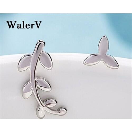 WalerV Sterling Stud Earring Fashion Popular Charm Tree of Life Shape Korean Version Earrings Jewelry For Women