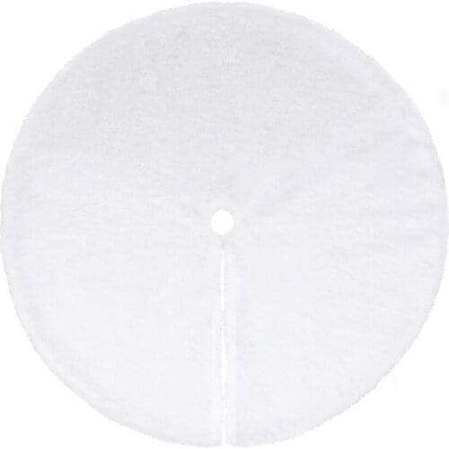 AMOSFUN Christmas Tree Skirt Snow Holiday Tree Ornaments Decoration Christmas Tree Cover Home Party Decor 120 (White)