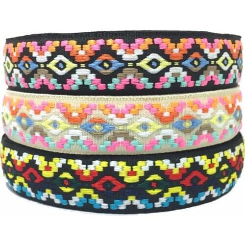 ZERZEEMOOY 2017 NEW 7/8'' 25mm 10yard/lots 100% polyester Zakka Handmade 3 color geometry Woven Jacquard Ribbon dog lace