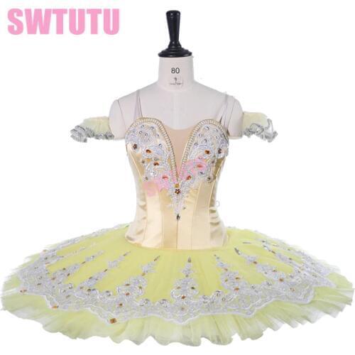 Yellow classical ballet Stage Professional pancake tutu child performance tutu dress BT9267