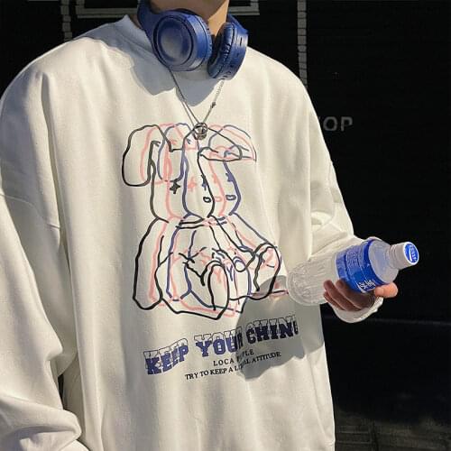 Hoodie women Bear Sweatshirts Women Harajuku Streetwear Casual Long Sleeve Crewneck Oversized Fashion Hoodie Korean Girls gothic