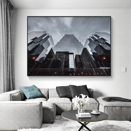 1 Pieces Nordic Black White building geometry corridor Wall Art Posters For Living Room Home Decor Pictures HD Canvas Paintings