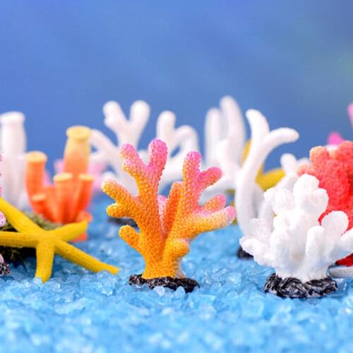 16 Style Colorful Artificial Aquarium Mini Coral Reef Decoration Fish Tank Underwater Starfish Coral Plant Landscaping Ornament