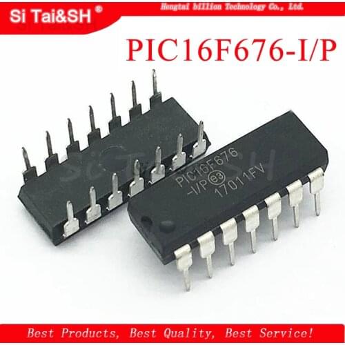 2pcs/lot PIC16F676-I/P PIC16F676 DIP14