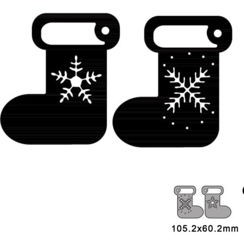 2pcs Christmas Snowflake Sock Metal Cutting Dies For DIY Scrapbook Cutting Die Paper Cards Embossed Decorative Craft Die Cut New