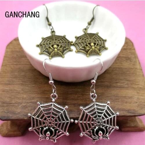 2019/fashion hot model spider web alloy pendant earrings, men and women earrings jewelry