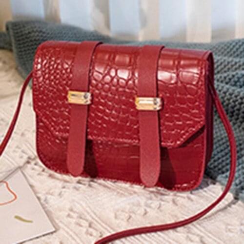 2021 Fashion Trend Women Alligator Grain Shoulder Bag Mini PU Crossbody Adjustable Magnetic Buckle Cellphone Handbags Purse