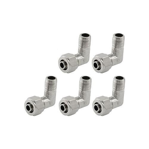 5 Pcs 6mm x 1/8" 90 Degree Air Pneumatic Hose Quick Coupler Connectors