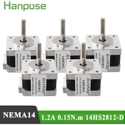 5pcs Nema 14 Stepper Motor 4-lead 1.2A 0.15N.M 14HS2812-D Step Motor 35X28mm Stepper superior quality for mini cnc 3D printer